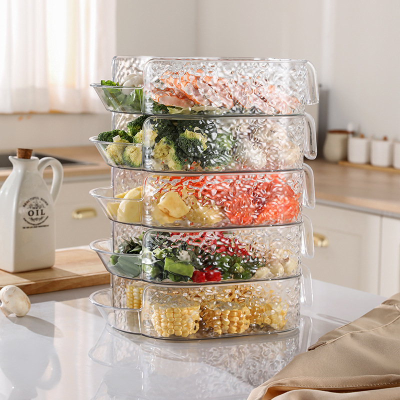 Stackable Vegetable Storage Artifact Kitchen Dish Plate Household Dish Preparation Hand-held Ingredients Multi-layer Dish Plate with Scallion, Ginger and Garlic