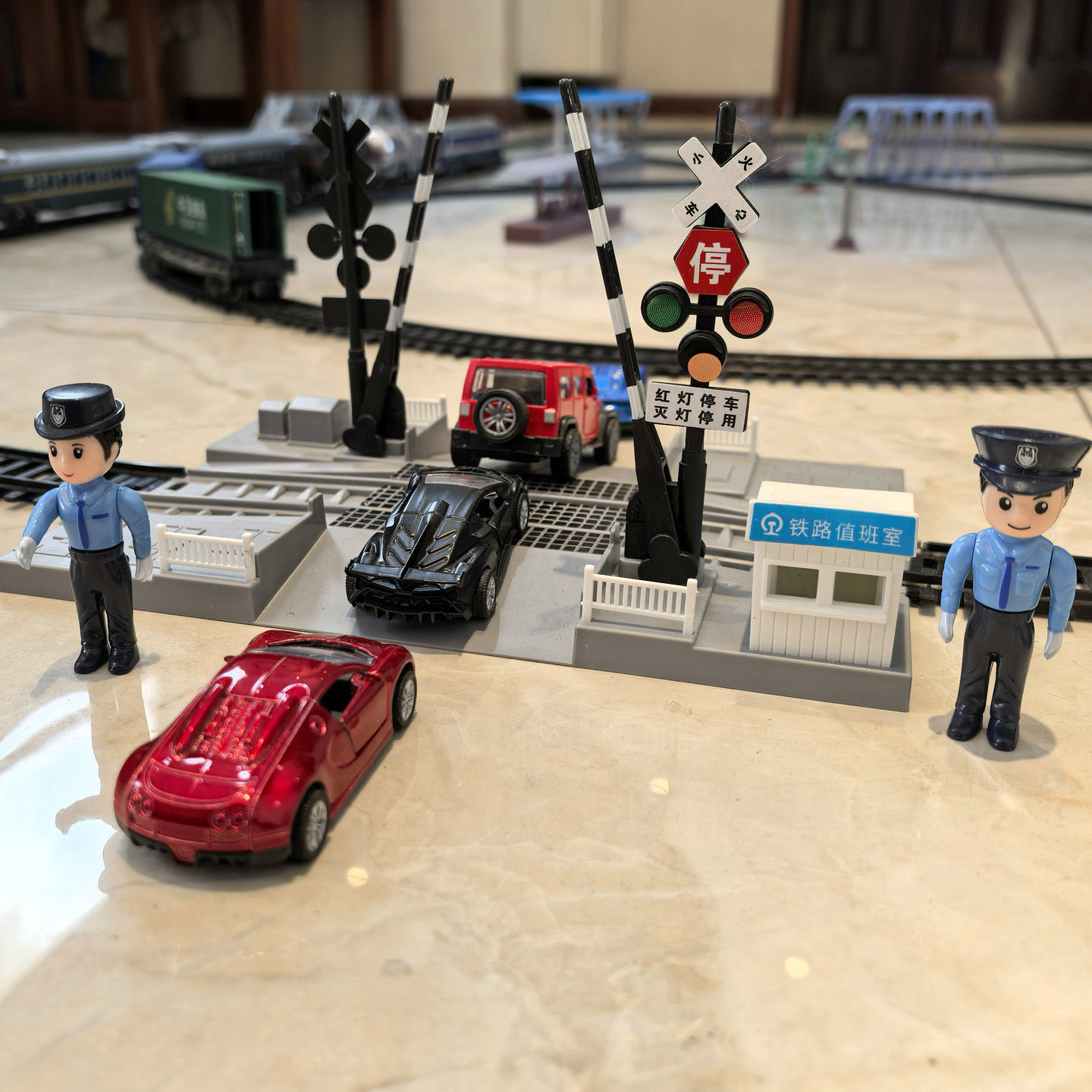 Simulation Electric Track Train Model Toy Track Accessories Sand Table Universal Scene Railway Daokou Cave Iron Bridge