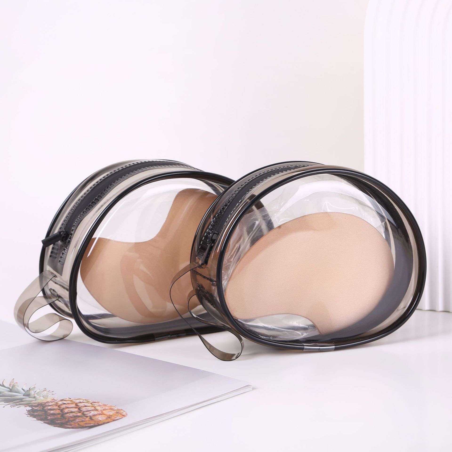 Mango Cup Bra Waterproof Zipper PVC Storage Bag Transparent Cosmetic Bag Charger Baby Walking Waterproof Storage Bag