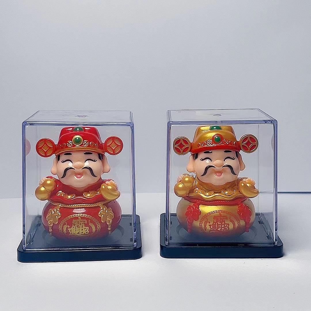 2 дюйма Солнечный Бог богатства Свет Энергия Ноддинг Маскот Домашний Автомобиль Креативный Орнамент Подарок на Новый год Подарок для живописной зоны