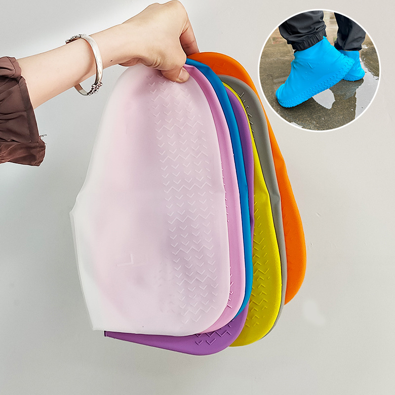 Силиконовые чехлы для обуви для женщин, многоразовые, высокоэластичные, водонепроницаемые, нескользящие, до середины икры