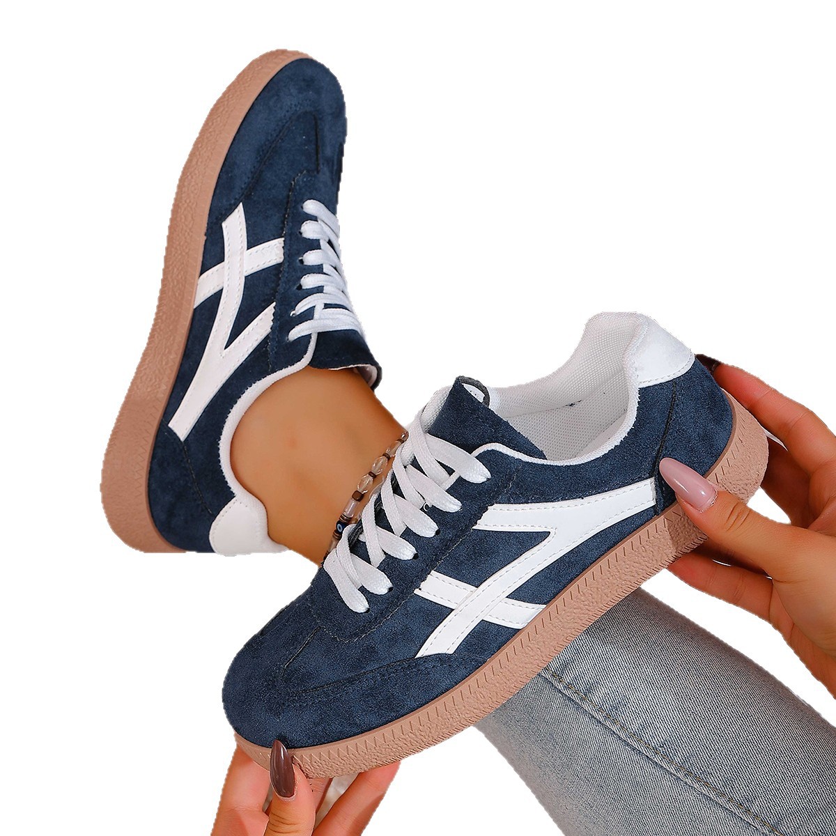 Retro Casual Thick-Soled Export Moral Training Shoes Women's Preppy Style Lace-Up Sports Sneakers 2025 New Cross-Border Casual Shoes