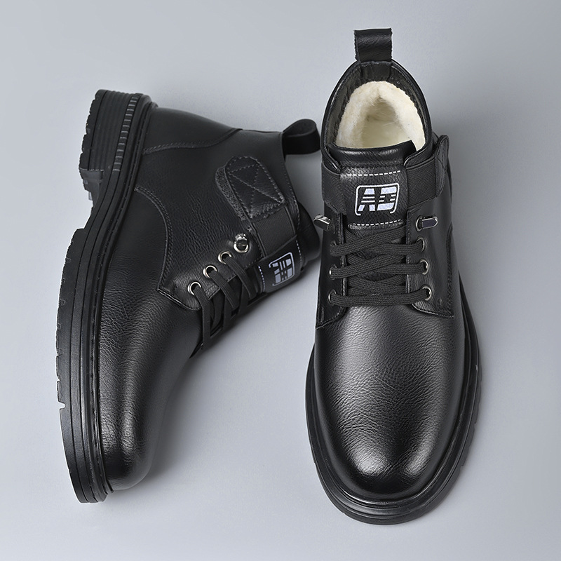 2025 New Winter Velvet Thickeneded High-Top Cotton Shoes Men's Boots Cold-Proof Waterproof Warm Snow Boots 6555