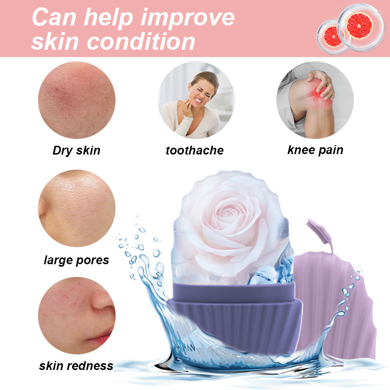 Cross-border explosion silicone beauty ice cream beauty makeup tool shell face ice cream eye massage face soothing ice mold