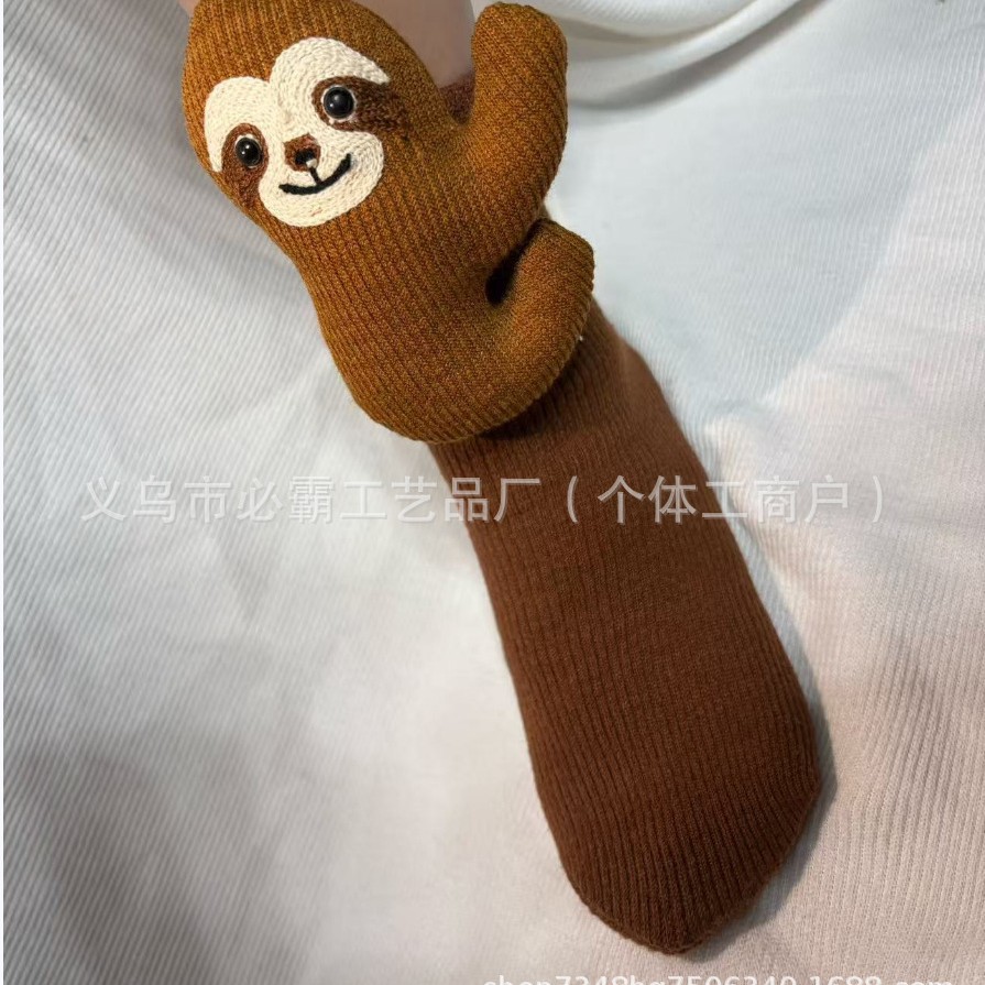 Cross-Border New 3D Knit Animal Socks Plush Crochet Animal Socks Cute Animal Socks