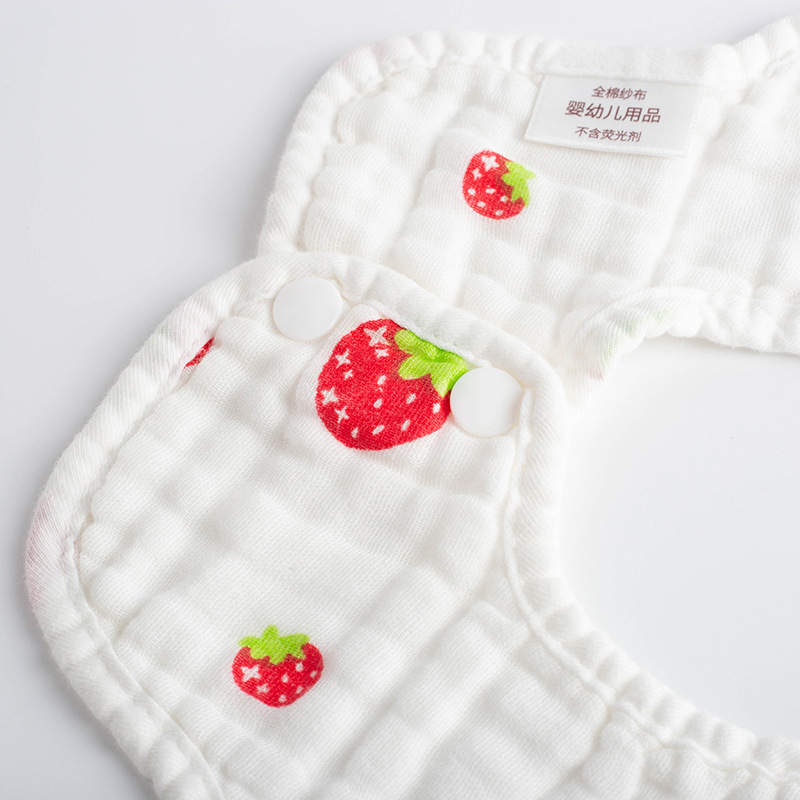 Pure Cotton Bib Six-Layer Gauze Absorbent Infant Saliva Napkin Newborn Baby Waterproof Petal Bib