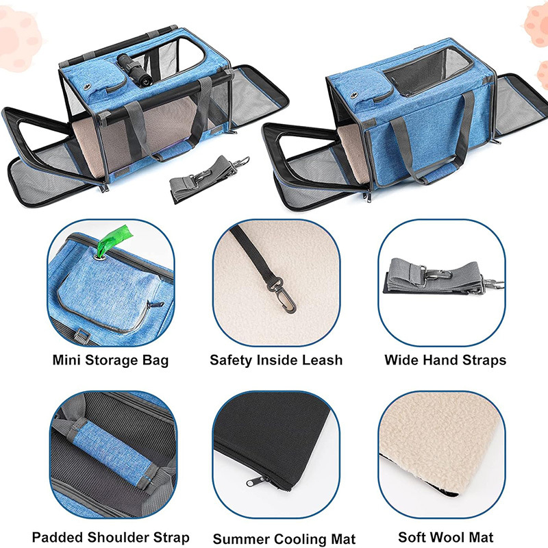 Cat Carrier Bag Is Portable, Breathable, Foldable, Pet Carrier Bag for Small Dogs and Cats, Portable Pet Bag for Travel