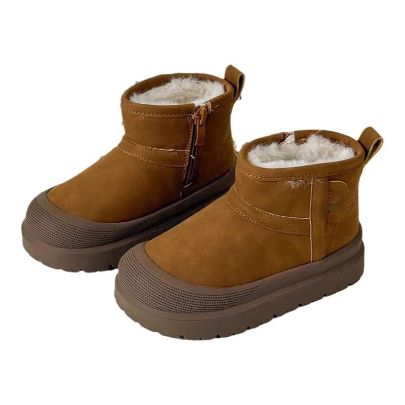 Children's Snow Boots, Boys' Large Cotton Boots, 2025 Winter New Style Fleece-Lined Girls' Cotton Shoes, Versatile Thickeneded Warm Winter Boots