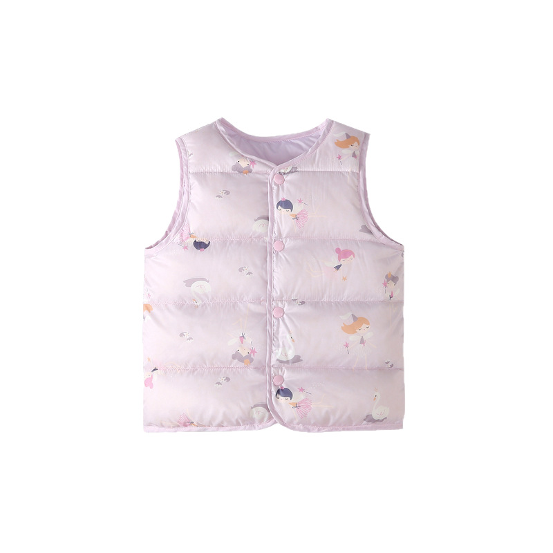 90% White Duck down Kidsren's down Vest Autumn and Winter Baby Thermal Vest Small and Medium-Sized Kidsren's Male and Female Baby down Vest