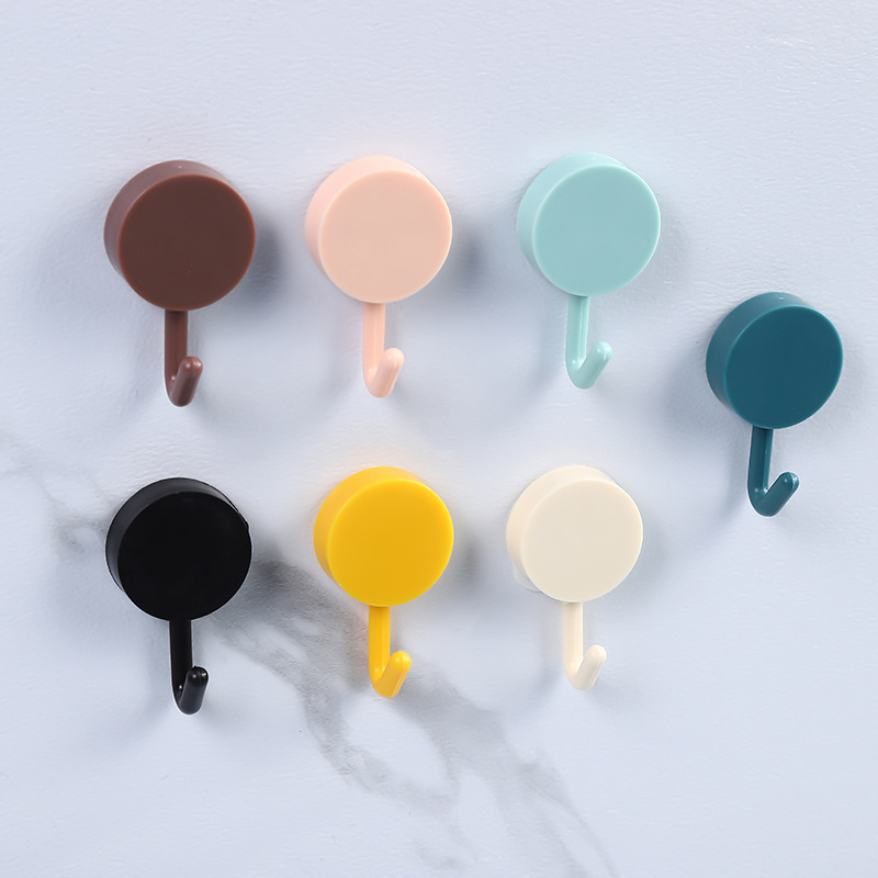 Macaron Small Hooks Come with Sponge-Backed Adhesive Hooks, No Trace Hooks Behind the Door, Kitchen and Bathroom Cute Small Sticky Hooks Wholesale