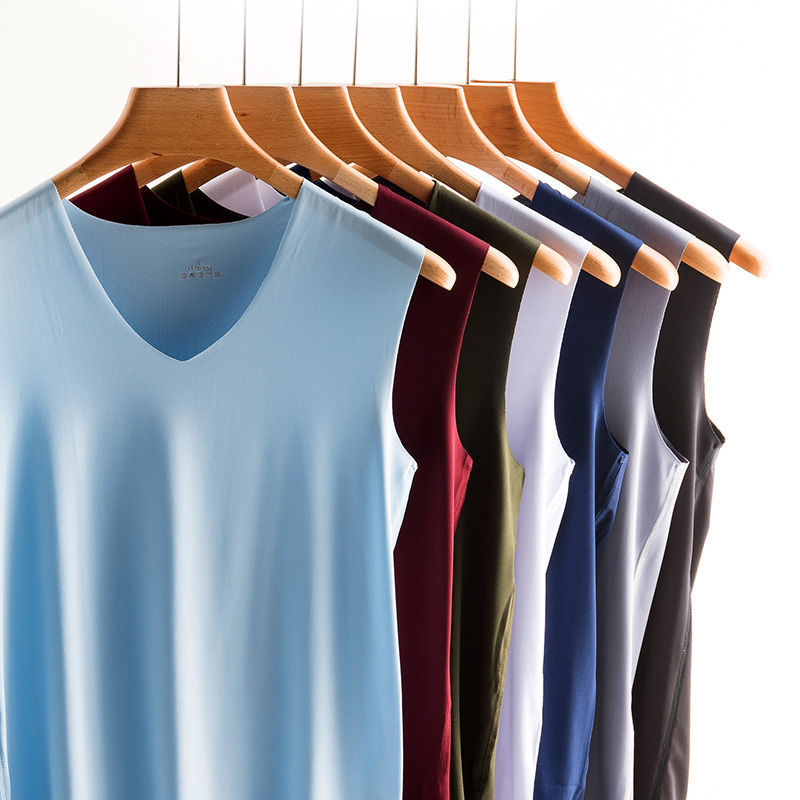 Мужская майка без следов из ледяного шелка Ins Юго-Восточная Азия Wish Tiktok Amazon Корея кросс-браун