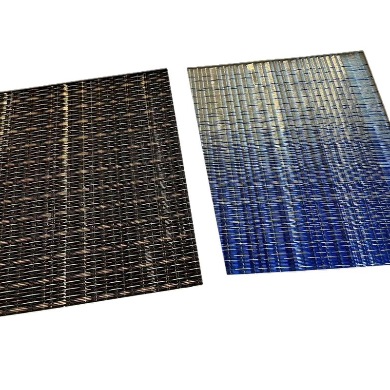 Metal Wall Covering, Metal Wire Painting, Glass Sandwich, Wire Mesh, Light Luxury Copper Wire Woven Mesh, Landscape Painting