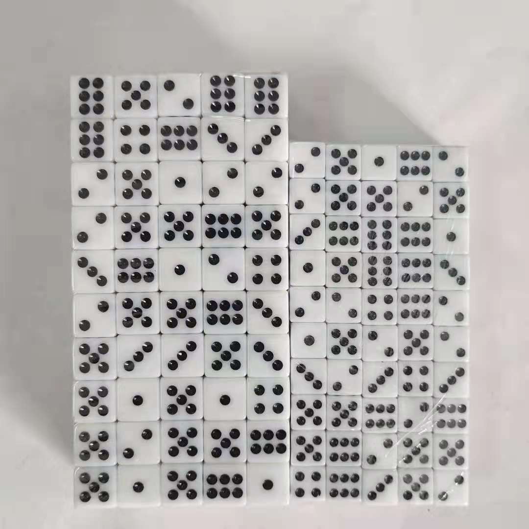 Factory direct right angle rounded white black dot 8.10.12.14.16.19.25mm dice color sieve