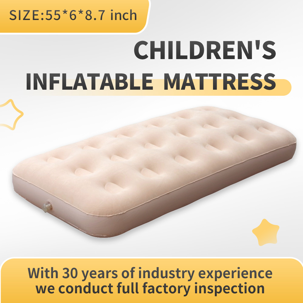 Wholesale Kidsren's Inflatable Bed Pvc Flocking Travel Foldableing Portable Inflatable Mattress Outdoor Camping Style Picnic Air Bed