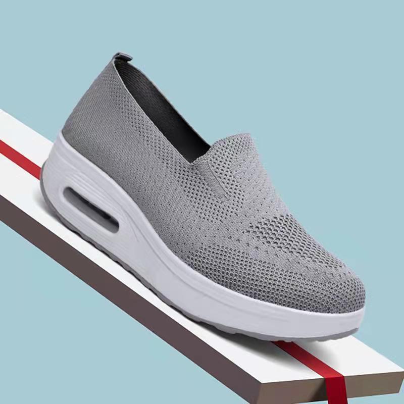 sneaker Women's Cross-border Foreign Trade 2025 New Thick-soled Air Cushion Casual Shoes Mesh Slip-on Heightened Walking Shoes for Women