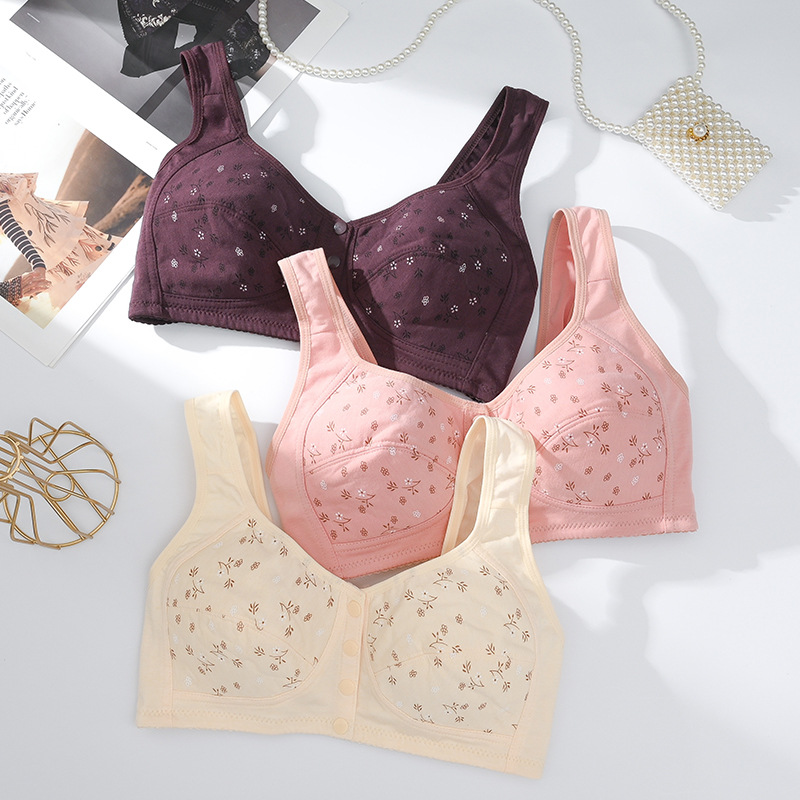 Cross-Border Middle-Aged and Elderly Bra Mother's Large Size Sports Bra Women's Wire-Free Large Size Vest Bra Elderly Thin Style