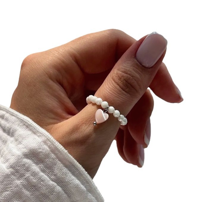 Korean-style Niche Love Shell Food Finger Ring All-match Design Sense Bracelet Ring Women's Instagram Popular Stacked Ring