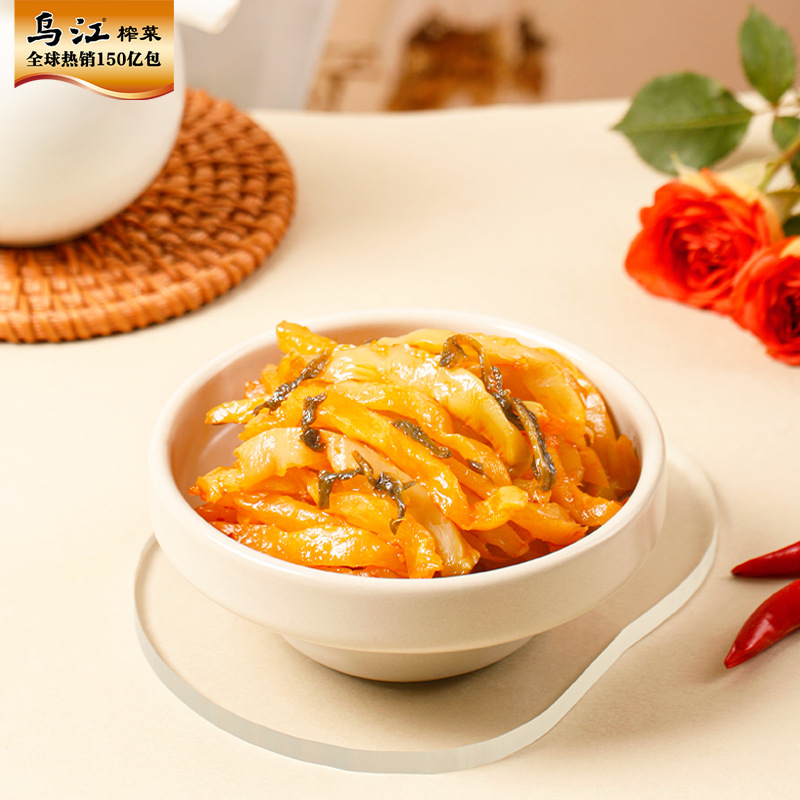 Wujiang pickled mustard wholesale 70g 80g Fuling pickled mustard crisp pickled mustard core red oil pickled mustard shredded radish shredded kelp