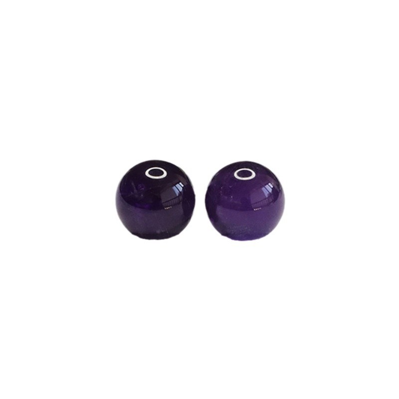 Aiyu S925 Silver Set with Natural Amethyst Round Beads Earrings Earrings Jewelry Live Wholesale AY4110706