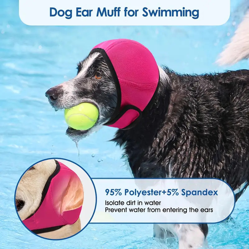 New Dog Earmuffs, Thickened and Enlarged Polyester Earmuffs, Dog Swimming Noise-Proof Hat, Warm Hooded Earmuffs