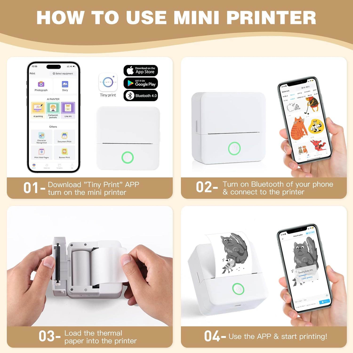Amazon's Best-Selling Portable Mini Printer Wireless Can Be Connected to Mobile Phone Bluetooth Small Home Photo Printer