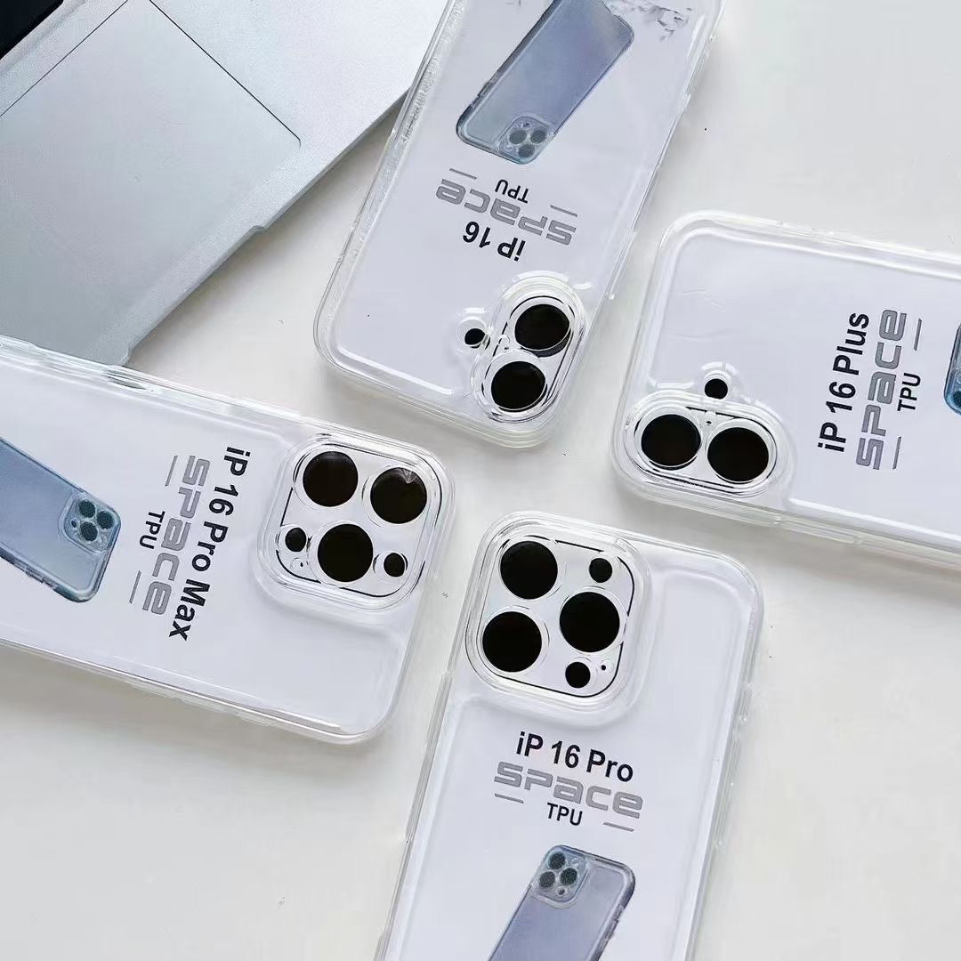 For iPhone15/14 New Apple 13ProMax Transparent 12/11 Thickened Space Shell 16 Phone Case XS