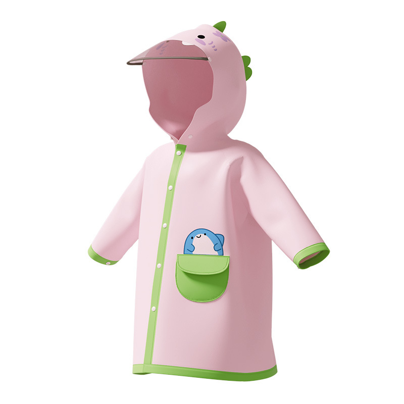 Children's Little Cute Shark Raincoat for Boys and Girls Cute Toddler Baby Waterproof Rain Poncho and Rain Shoes Set Primary School Bag