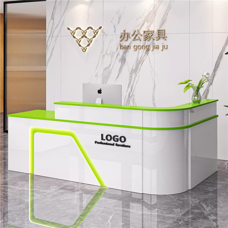 Front Desk Reception Desk Bar Table Cashier Shop Small Counter Desk Arc Fruit Shop Simple Convenience Store
