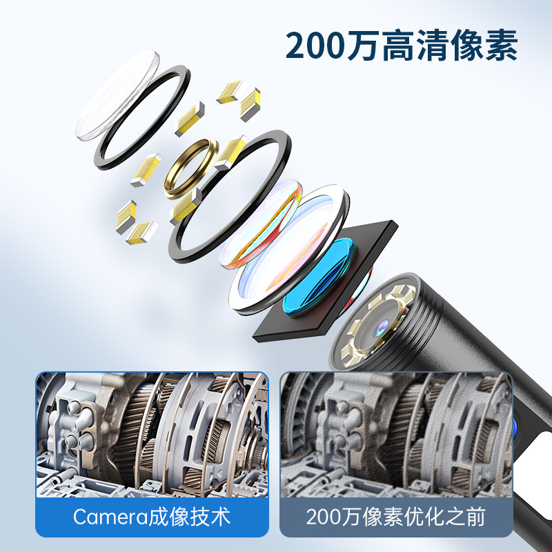 High-Definition Apple Android Mobile Phone Dual-Lens Endoscope Duct Camera Waterproof 20,000 Industrial Endoscope Lens