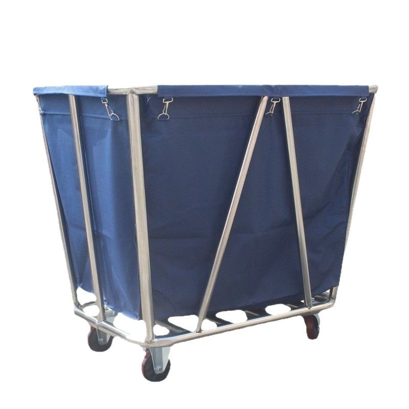 Stainless Steel Hotel Room Special Linen Cart Thickeneded Silent Hotel Linen Cart Multi-Functional Cleaning Rv