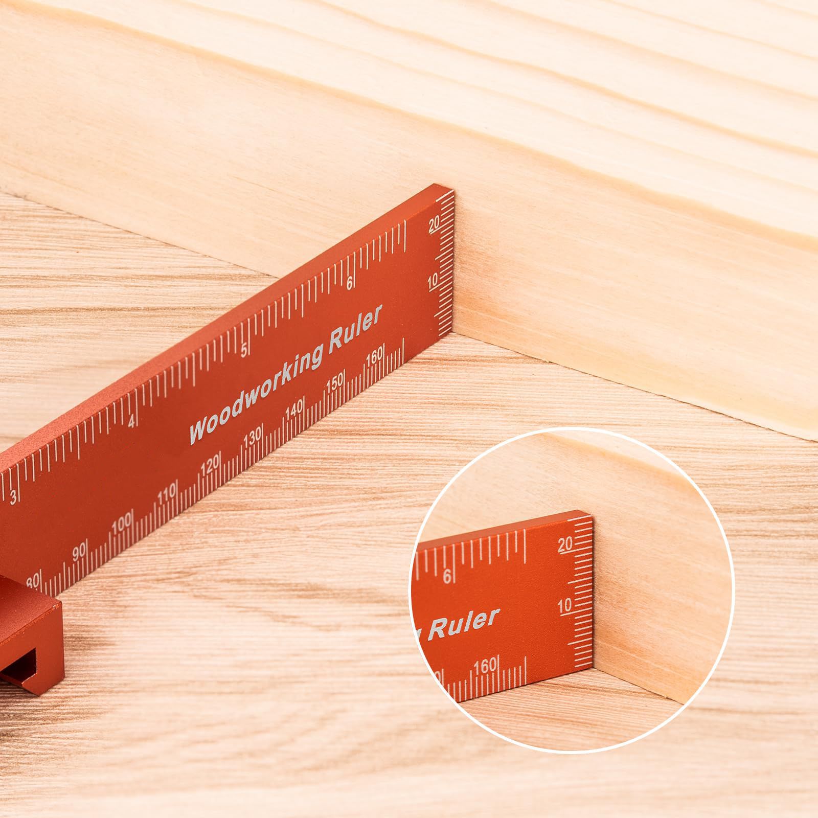 Precision Woodworking Pocket Ruler Woodworking Scribing Positioner Multifunctional Measuring Auxiliary Tool
