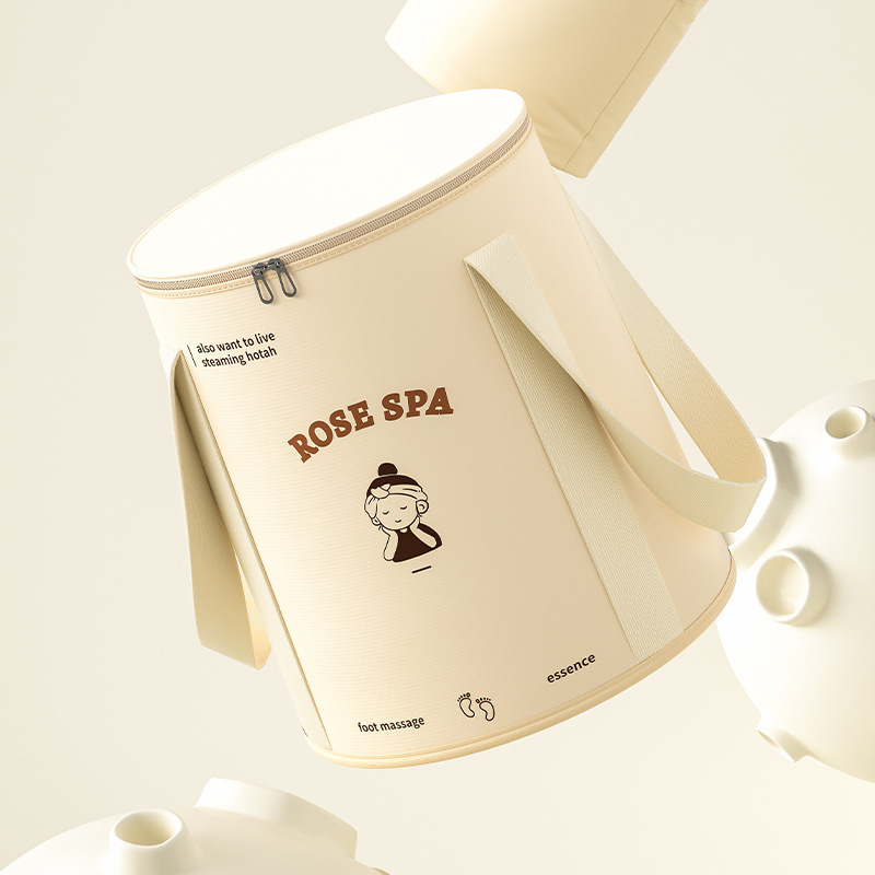 Foldable Foot Bucket Height-raised Foot Washing Basin Household Portable High Temperature Insulation Foot Washing Bucket for Dormitory