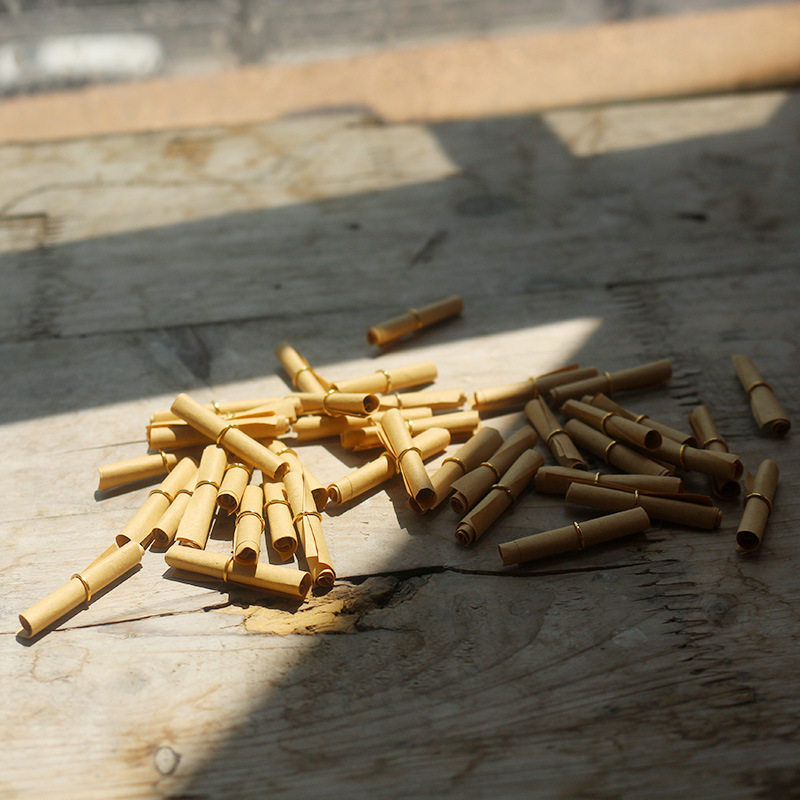 Writable Metal Ring Kraft Paper Color Wishing Note Ring Note Creative Retro Wish Paper Roll Blessing