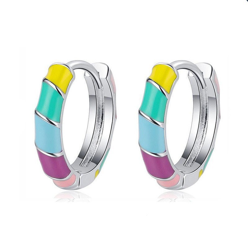 New Panjia S925 Silver Plated Sparkling Double Heart Earrings for Women, Simple and Stylish White Copper Earrings for Best Friends