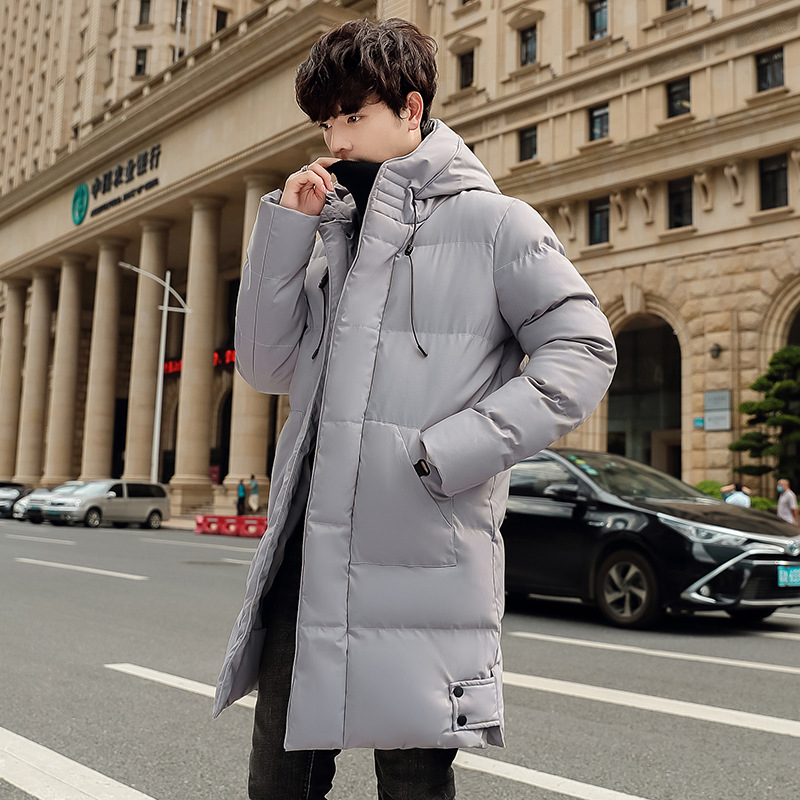 Mid-Length Cotton Coat Winter Men's Cotton Jacket Cross-Border Large Size Thickened Warm Trendy Casual Versatile Hooded Cotton Coat
