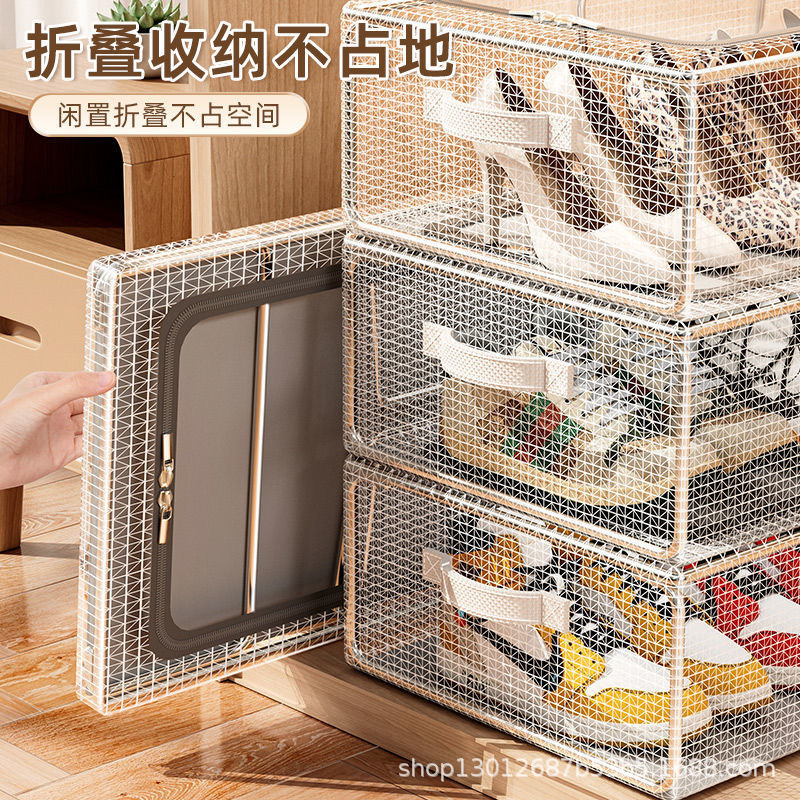 Shoe Box Shoe Storage Artifact Space-Saving Transparent Shoe Box Shoe Cabinet for Boots Shoe Support Bed Bottom Foldableable Shoe Rack