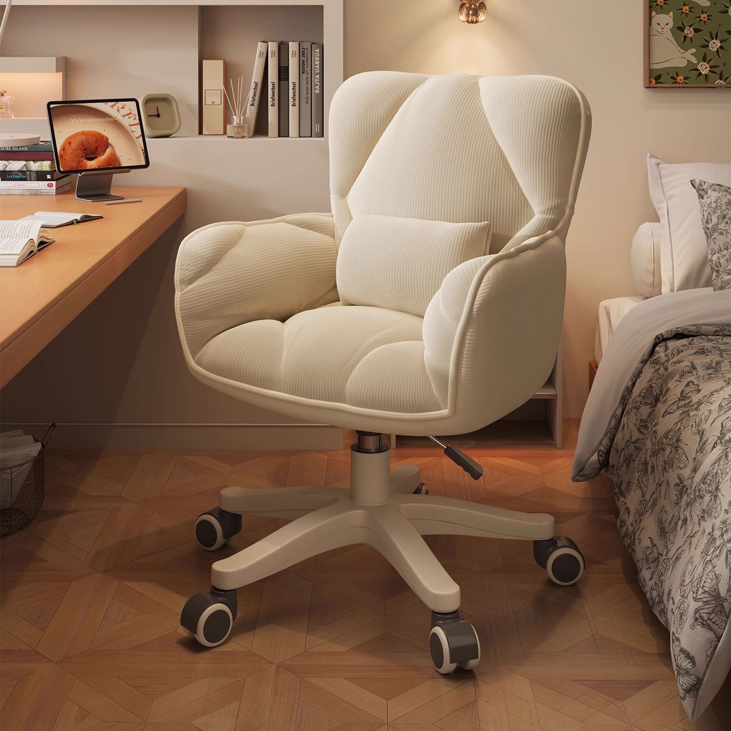 Computer Chair Comfortable Sedentary Backrest Office Chair Home Girls Bedroom Makeup Chair Dormitory Desk Lift Swivel Chair