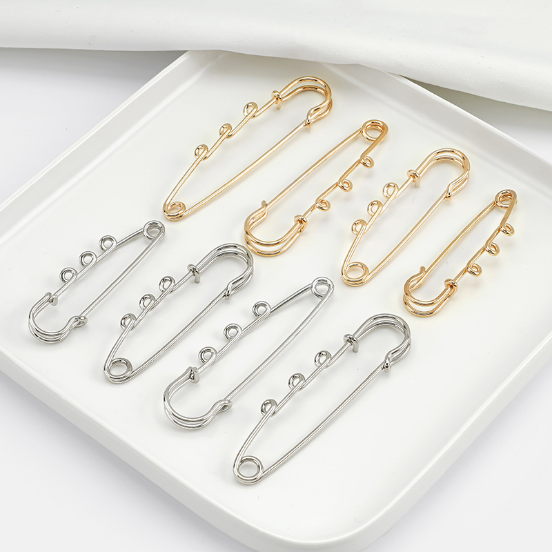 Three-Hole Pin DIY Jewelry Accessories Waist Pin Large Pin Personalized Decorative Brooch Anti-Exposure Safety Pin