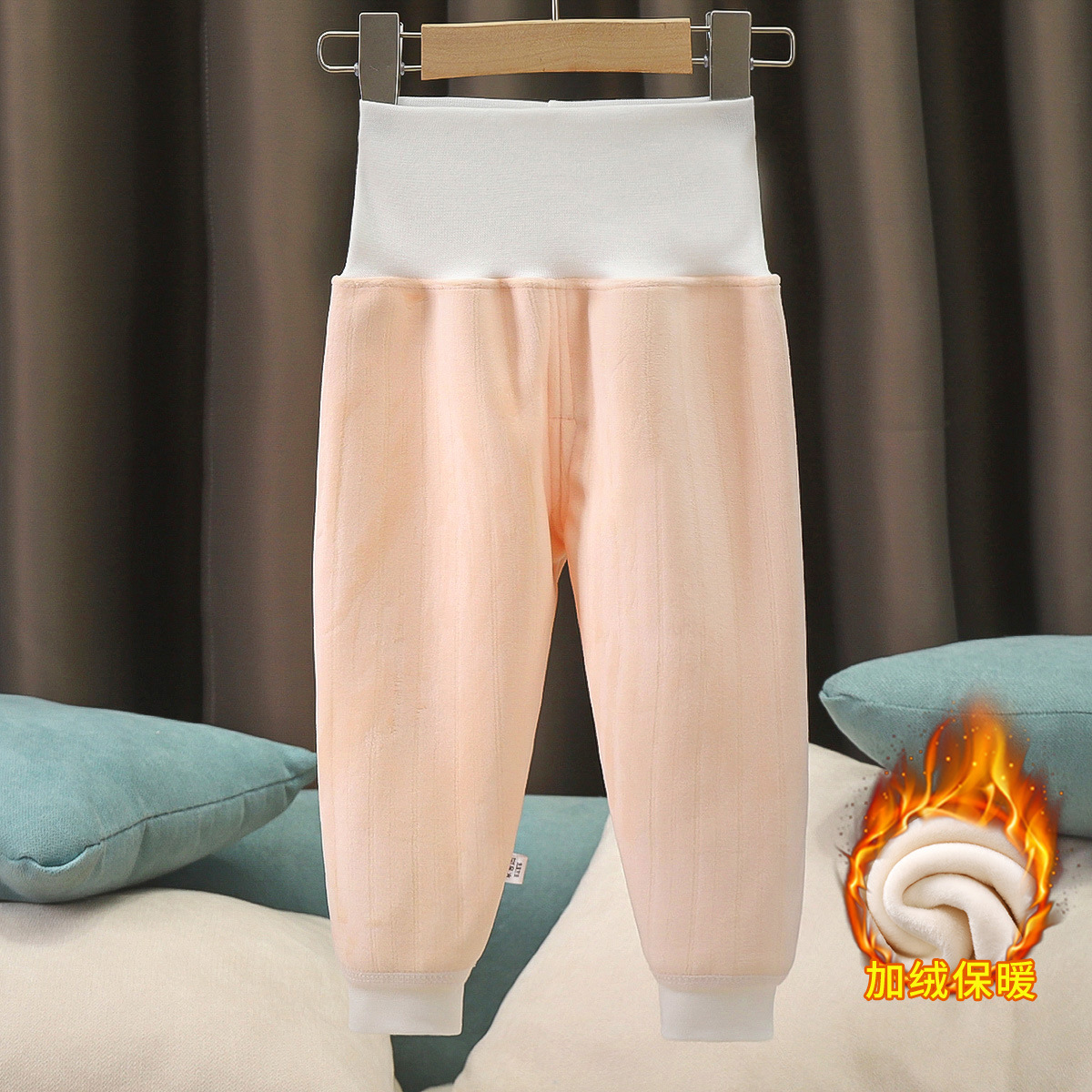 Baby winter warm pants men's and women's baby pants outer wear inner belly protection pants baby long pants bottoming fleece-lined pants