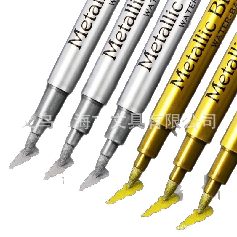 Soft Tip Metal Pen Gold and Silver Paint Pen Marker Pen DIY Signature Pen Non-Fading Waterproof Invitation Pen Colorful