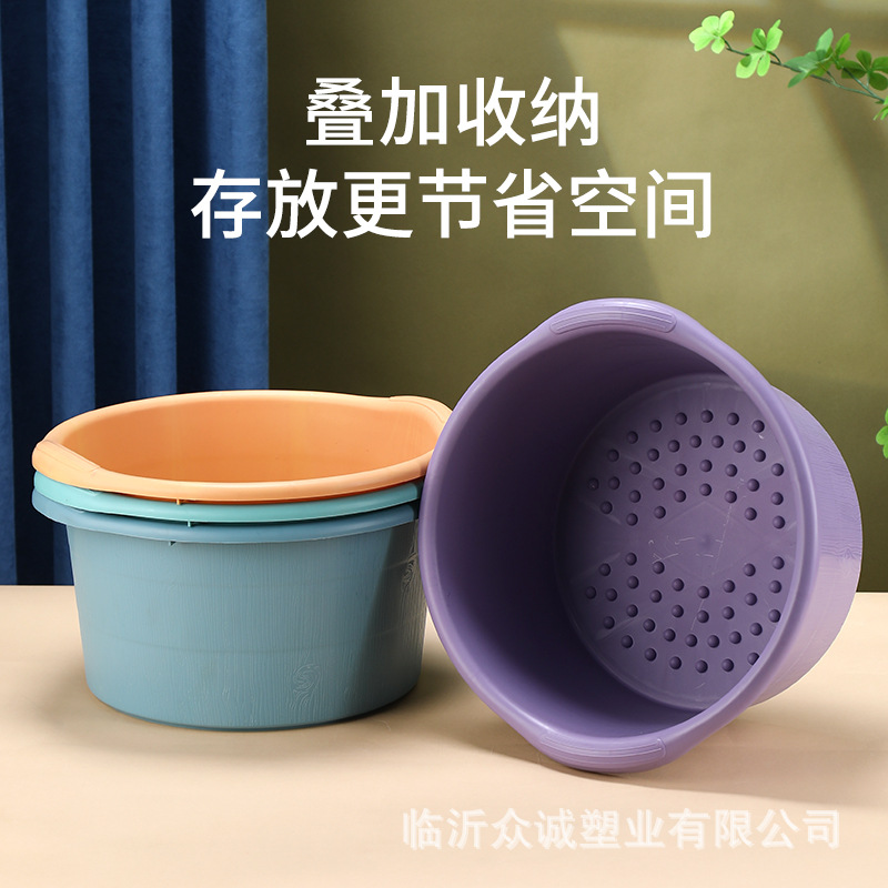 Thickened Foot Bath Bucket with Bump Dot Foot Bath Bucket Household Foot Washing Bucket Foot Washing Bucket Advertising Bucket Printed with Logo Foot Bath