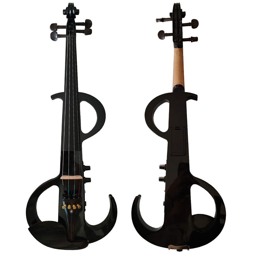 Black Electronic Violin Beginners Playing Electroacoustic Violin Instruments
