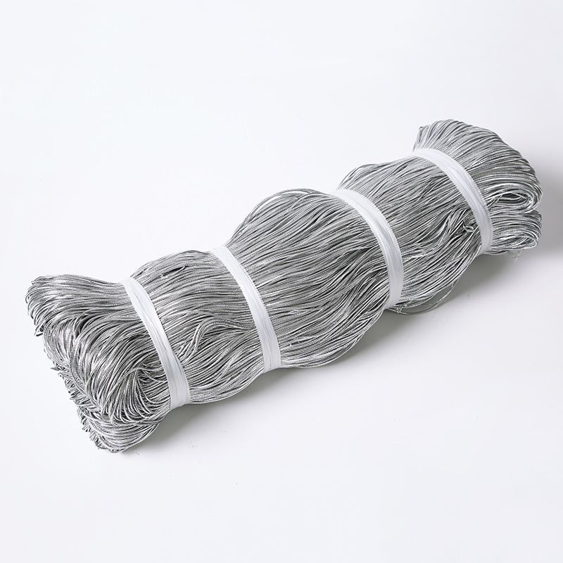 1mm gold elastic rope silver round elastic rope core gold and silver wire Christmas tag jewelry elastic gold rope