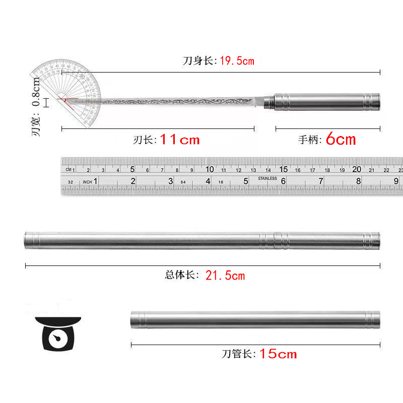 Overlord Stick Mini Stainless Steel Household Fruit Peeling Knife Camping Carry-on Stick Tea Knife Creative Small Straight Knife