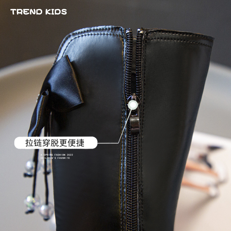 Girls Martin Boots 2024 New fleece-lined Winter Styline Princess Shoes British Style Children's Long Boots Girls Boots