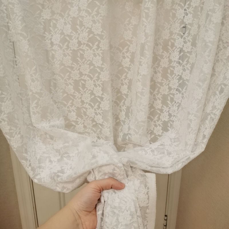 Curtain Lace Fabric Wedding White Gauze Curtain Dessert Table Tablecloth Mesh Wedding Props Dust Cover