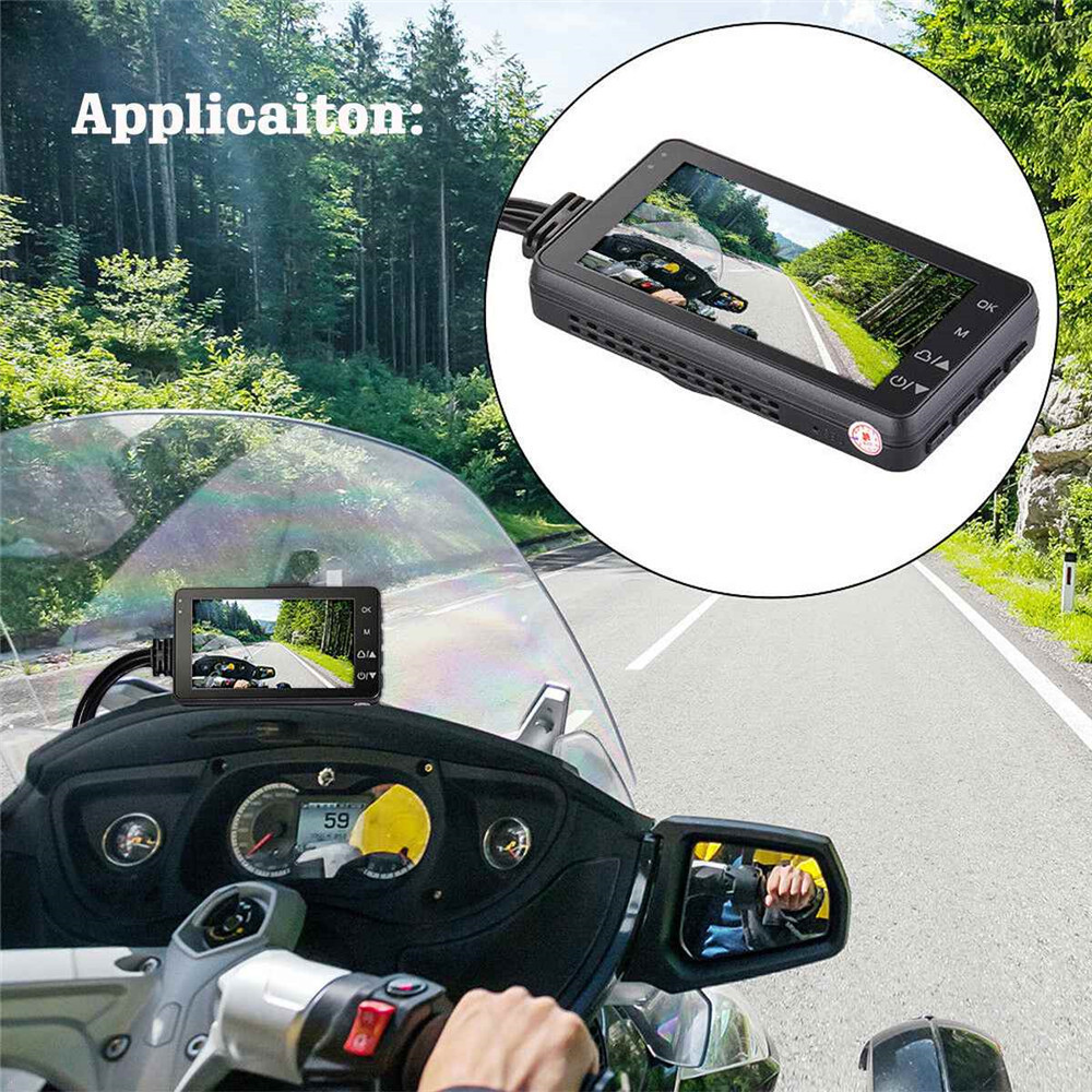 Cross-border explosions dual-lens locomotive recorder HD waterproof front and rear dual-recording 3-inch split motorcycle anti-shake