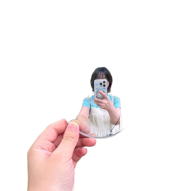 Travel Photo Small Round Mirror, Handmade Photo Check-In Tool, High-Definition Convex Mirror, Outdoor Wide-Angle Shooting Prop Car Mirror