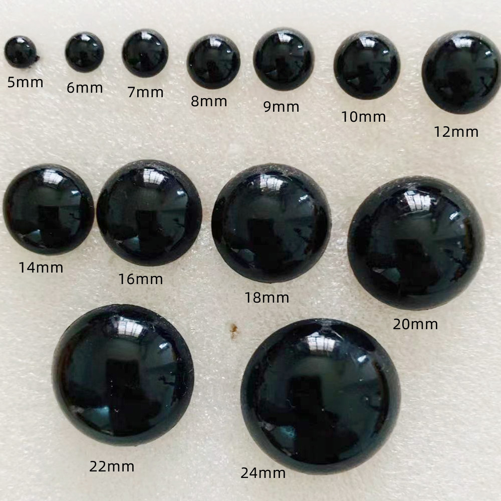 Cross-Border DIY Simulated Black Bean Accessories All Black Eye Toys Eyes Animal Eyes Doll Eye Accessories