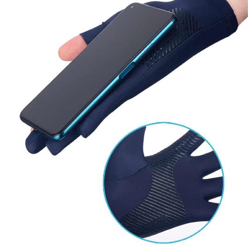 Ice silk sunscreen gloves for men and women riding sports high elastic comfortable gloves driving high elastic comfortable gloves